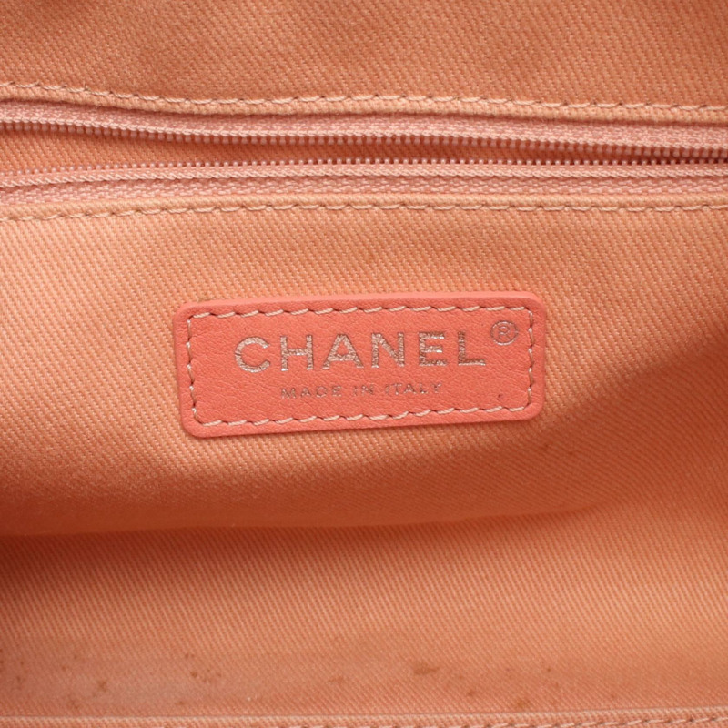 香奈兒 Deauville 保齡球鏈單背包 A92749 帆布皮革粉紅 SHW 二手-3