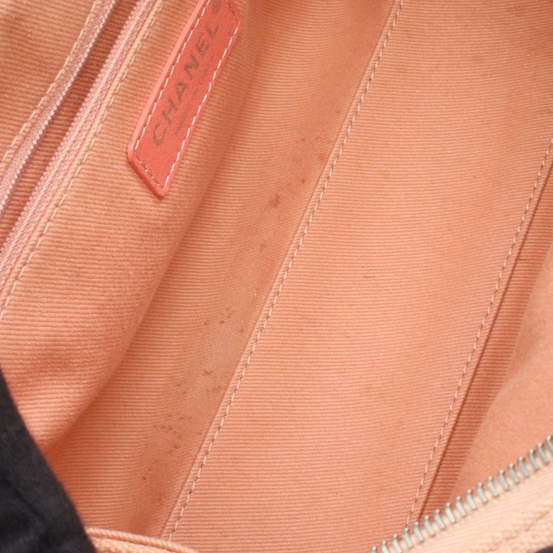 香奈兒 Deauville 保齡球鏈單背包 A92749 帆布皮革粉紅 SHW 二手-5