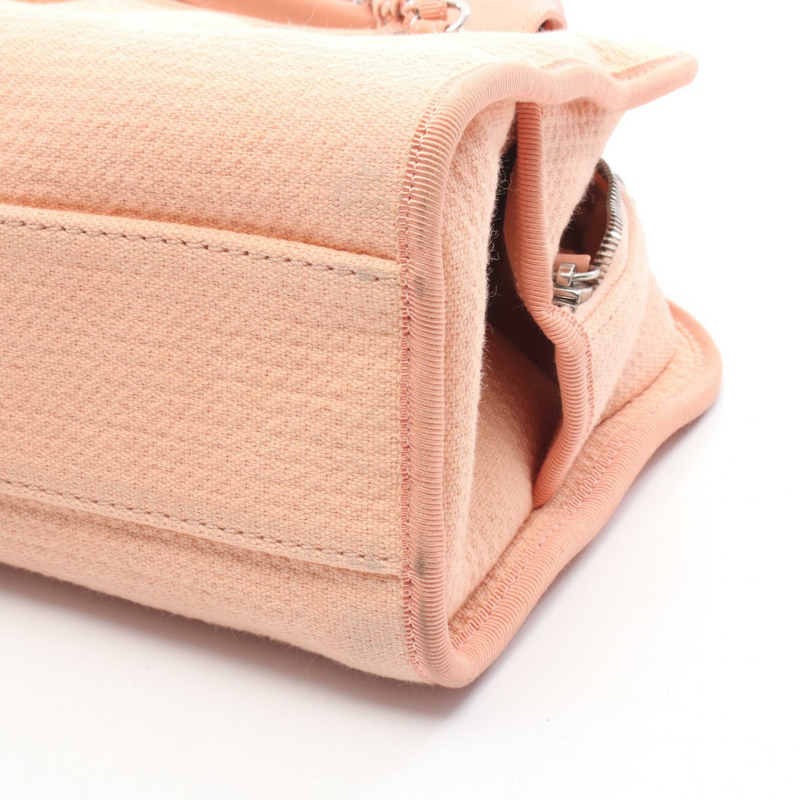 香奈兒 Deauville 保齡球鏈單背包 A92749 帆布皮革粉紅 SHW 二手-8