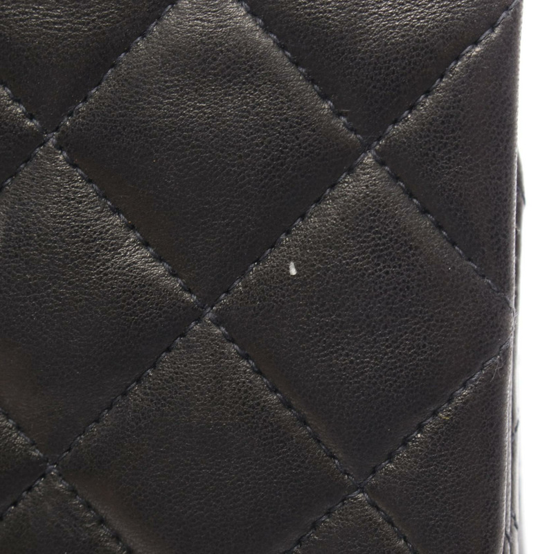 香奈兒 (CHANEL) Matelasse 雙蓋鏈條肩背包 A01113 羊皮黑色金色五金二手-10