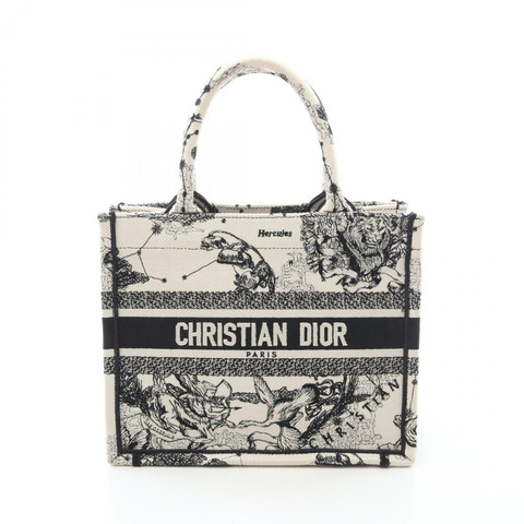 Dior 小號 BOOK TOTE 手提包 M1265ZRHZ 帆布 白色 黑色 二手 女士 logo