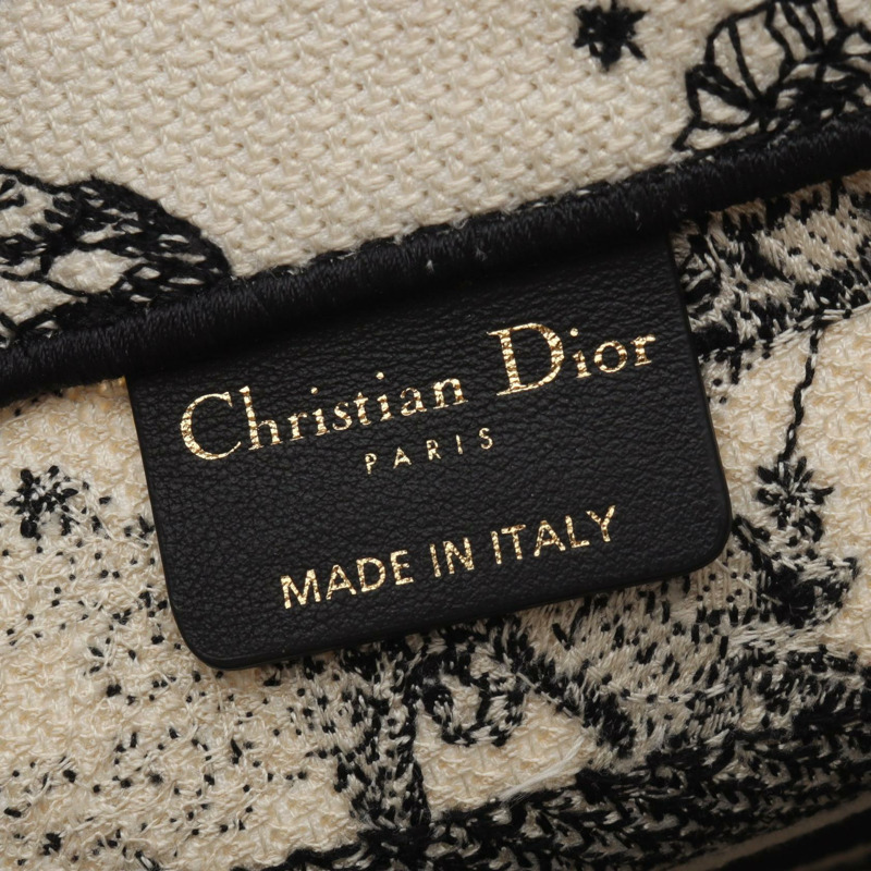 Dior 小號 BOOK TOTE 手提包 M1265ZRHZ 帆布 白色 黑色 二手 女士 logo-3