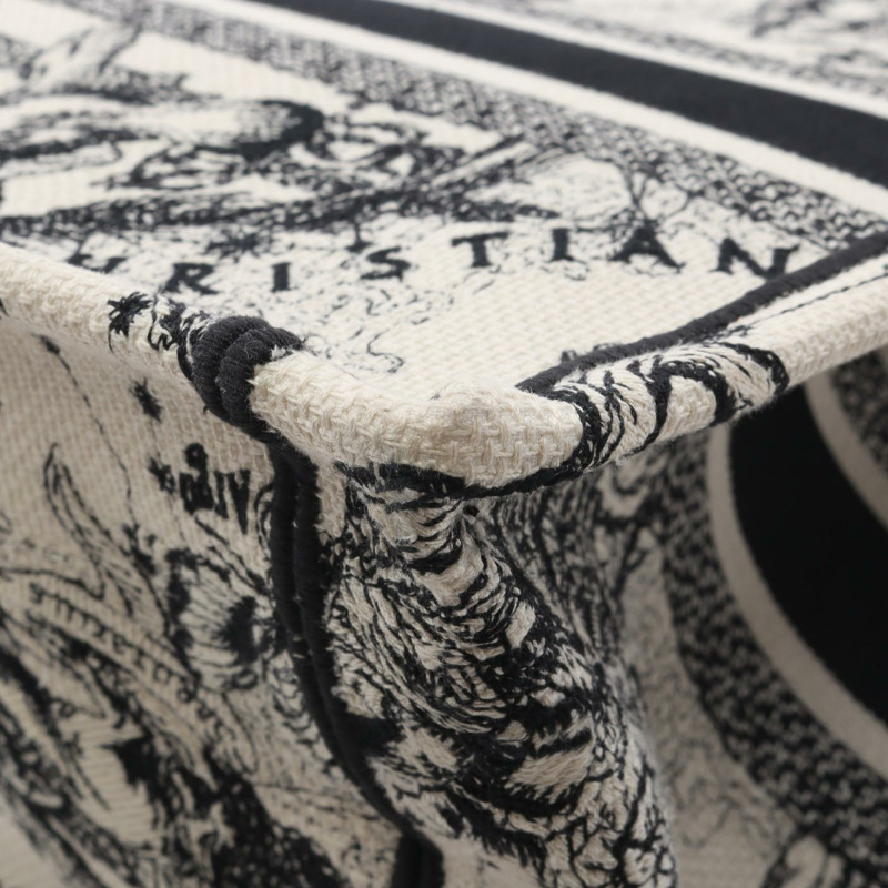 Dior 小號 BOOK TOTE 手提包 M1265ZRHZ 帆布 白色 黑色 二手 女士 logo-4