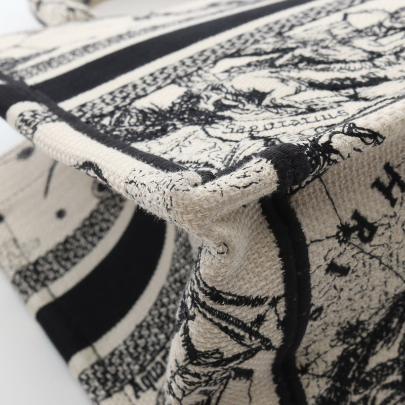 Dior 小號 BOOK TOTE 手提包 M1265ZRHZ 帆布 白色 黑色 二手 女士 logo-5