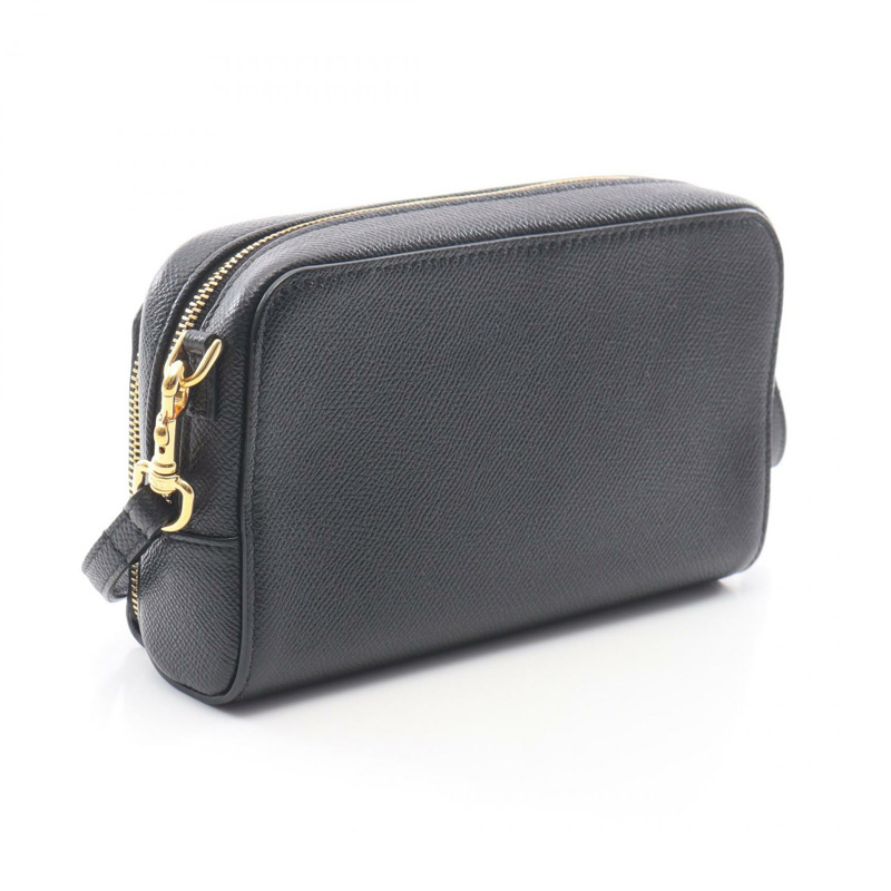 Christian Dior Caro 雙口袋單背包 S7431UBAE 黑色皮革二手 CD-1