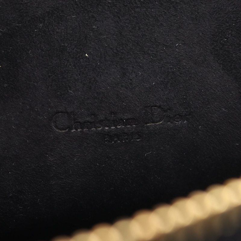 Christian Dior Caro 雙口袋單背包 S7431UBAE 黑色皮革二手 CD-3