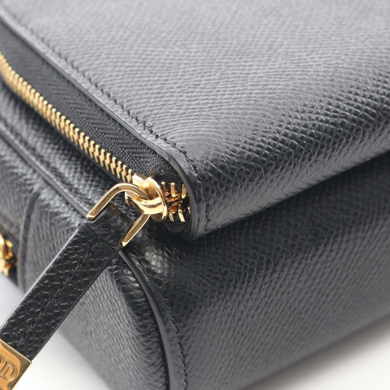 Christian Dior Caro 雙口袋單背包 S7431UBAE 黑色皮革二手 CD-4