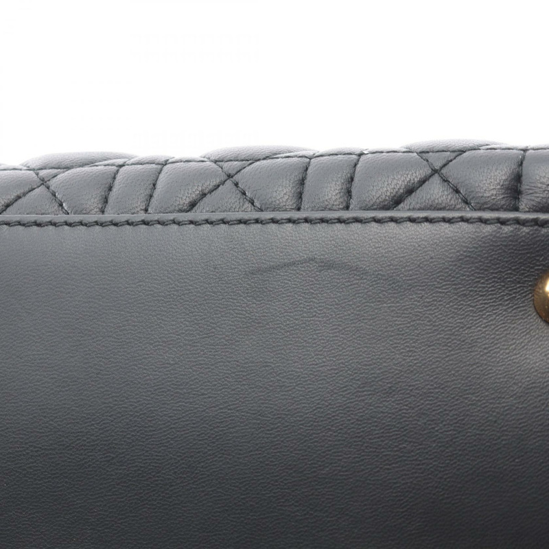 Dior LADY DIOR Cannage 斜挎包，黑色皮革，二手，女士，金色五金-7