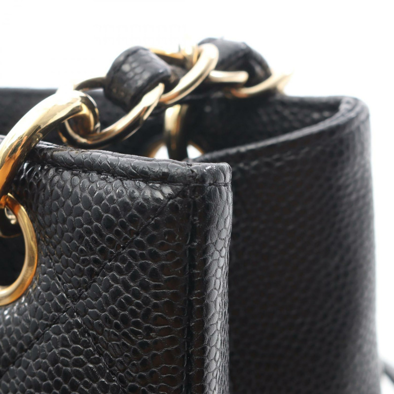 香奈兒 Matelasse PST 鏈肩背托特包，粒面小牛皮，黑色，二手，金色五金-7