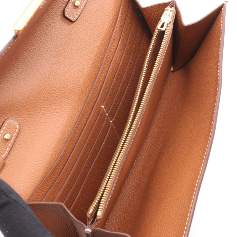 愛馬仕 Constance Long to Go 肩挎包 K Evercolor 金色 二手 GHW-2