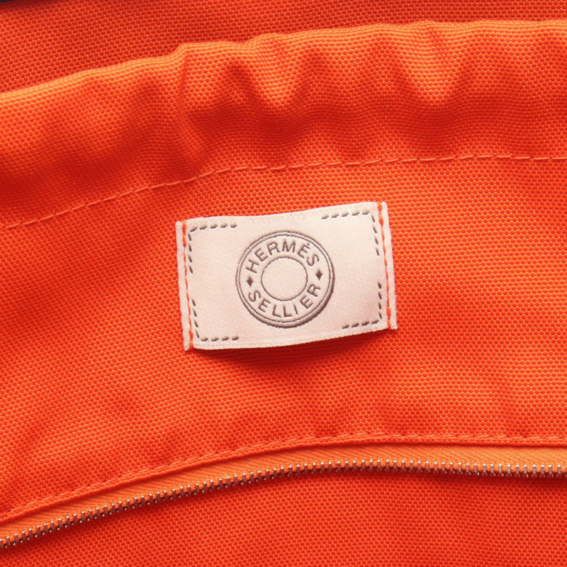 HERMES Sac de Pansage 手提包 單肩包 Z 印花布 軍事 V 形 海軍藍 feu SHW-3