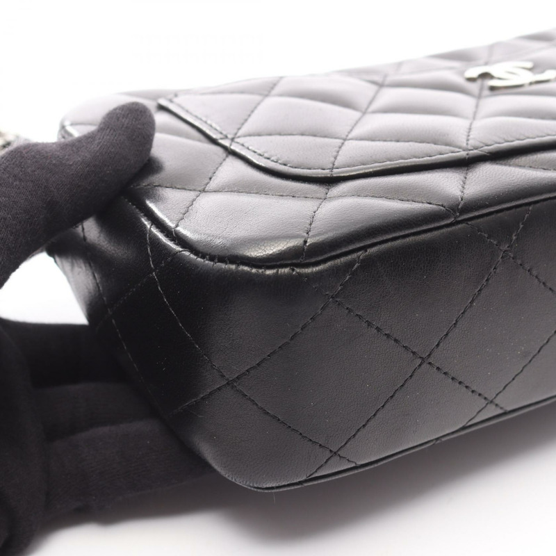 香奈兒 (CHANEL) Matelasse 鏈條肩背包 A29857 羊皮黑色二手女士 SHW-7