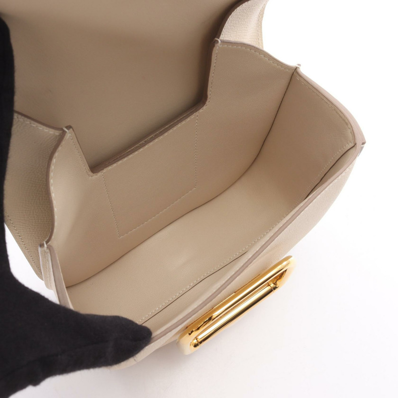 HERMES Della Cavalleria 迷你肩斜背包 Epsom 皮革 Craie 二手 B-2