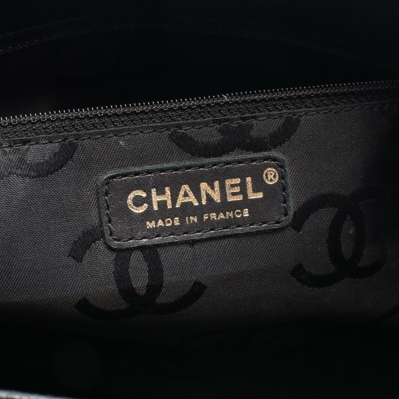 香奈兒 COCO 標誌手提包，黑色小牛皮，二手，女士，金色五金-3