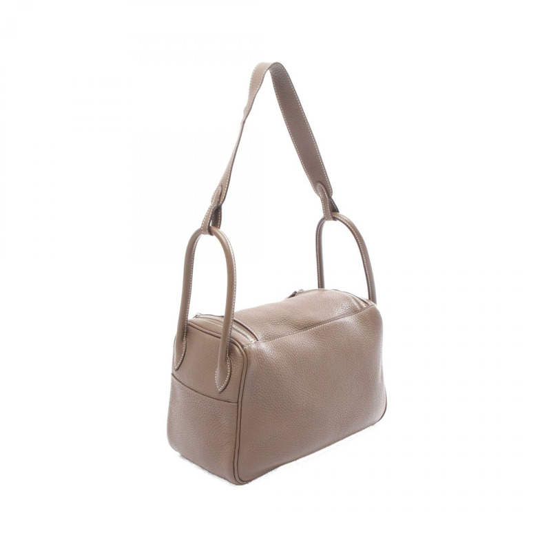 愛馬仕 Lindy 30 單肩包 X Taurillon Clemence Etoupe 灰色 二手 SHW-1