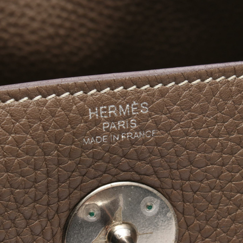 愛馬仕 Lindy 30 單肩包 X Taurillon Clemence Etoupe 灰色 二手 SHW-3