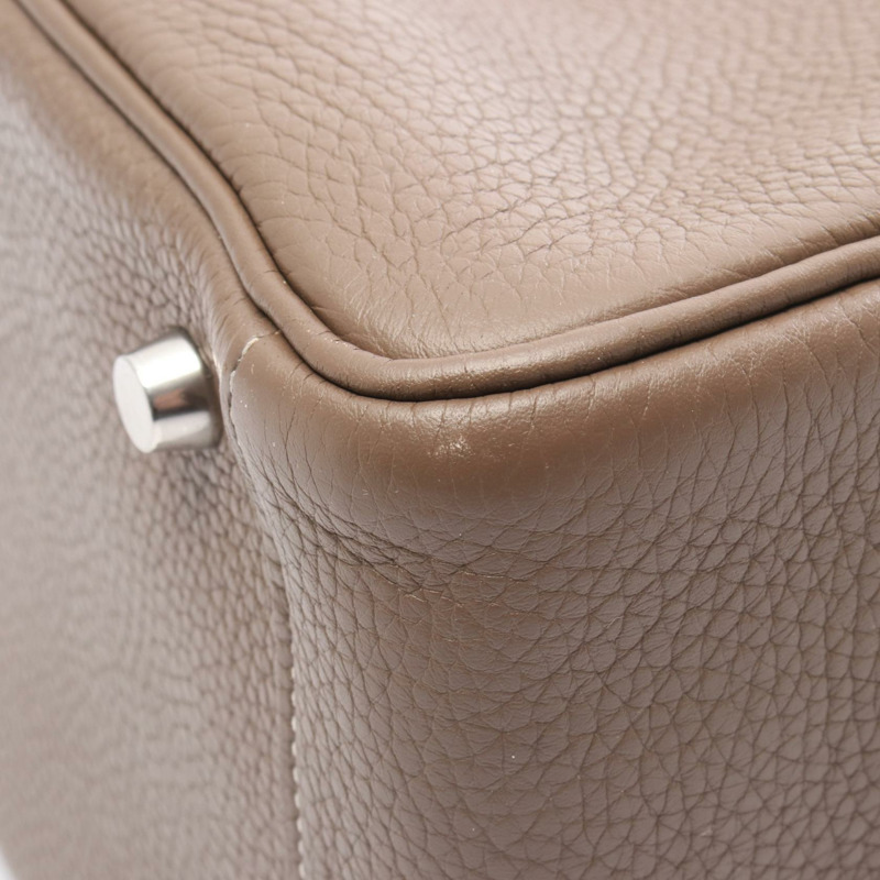 愛馬仕 Lindy 30 單肩包 X Taurillon Clemence Etoupe 灰色 二手 SHW-8