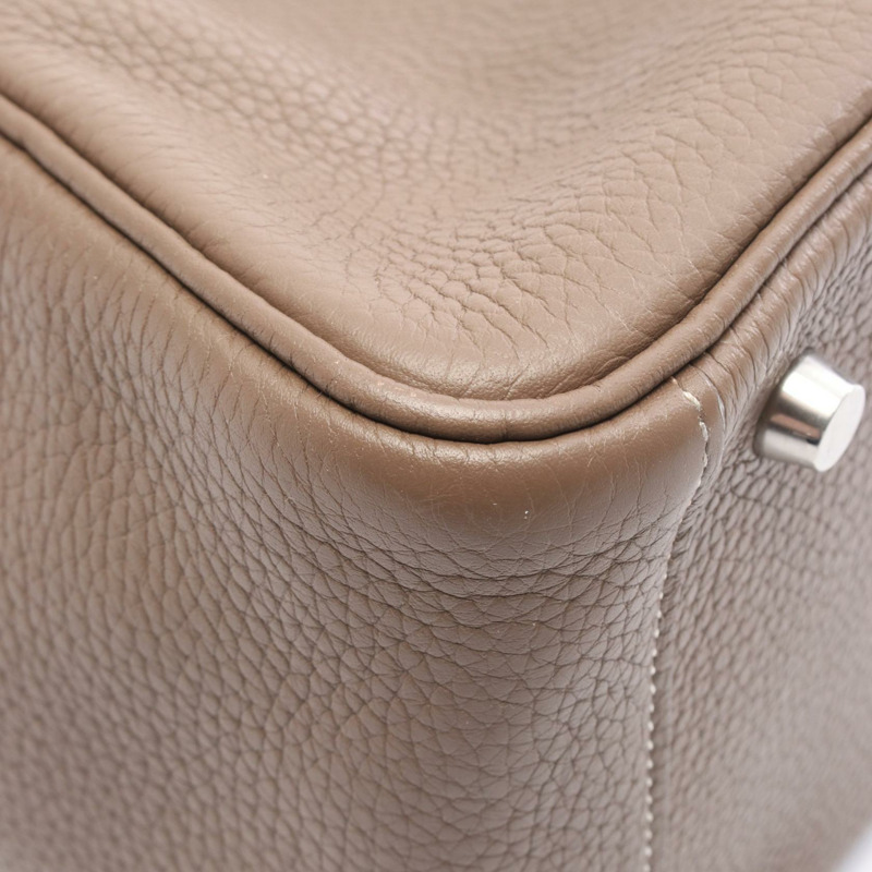 愛馬仕 Lindy 30 單肩包 X Taurillon Clemence Etoupe 灰色 二手 SHW-9