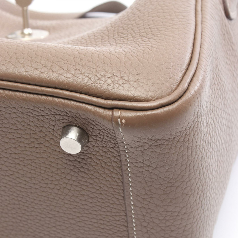 愛馬仕 Lindy 30 單肩包 X Taurillon Clemence Etoupe 灰色 二手 SHW-10