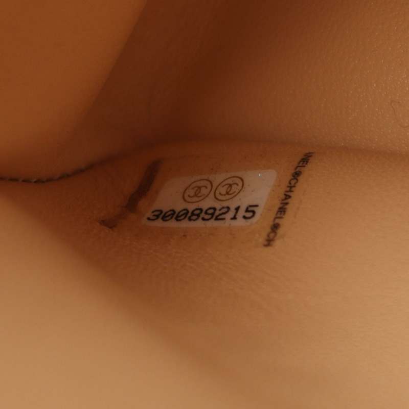 香奈兒 (CHANEL) Matelasse 雙蓋鏈條肩背包 A01112 小牛皮 米色 金色五金 二手-4