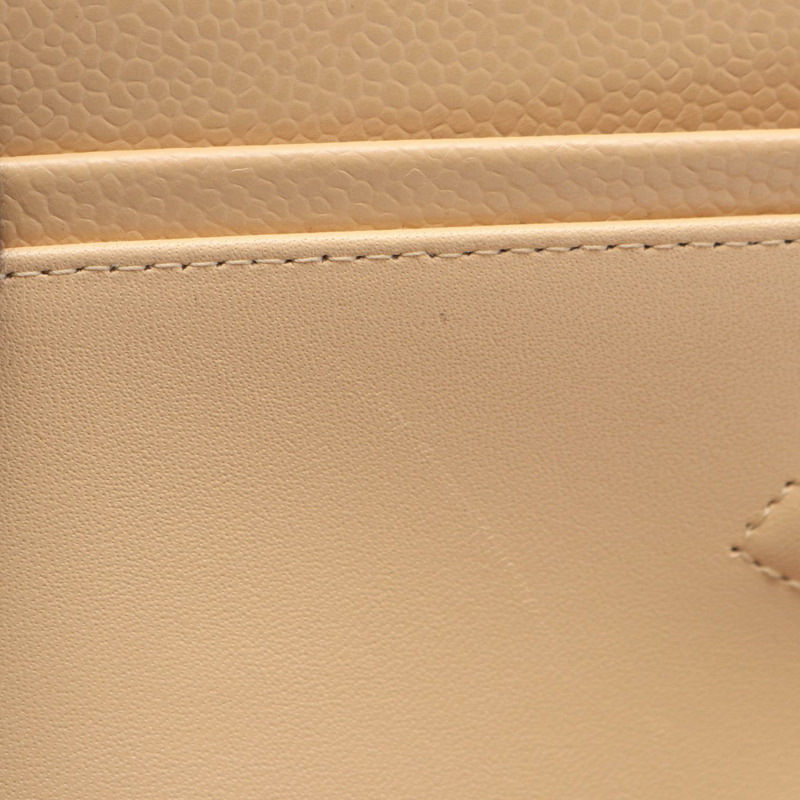 香奈兒 (CHANEL) Matelasse 雙蓋鏈條肩背包 A01112 小牛皮 米色 金色五金 二手-8