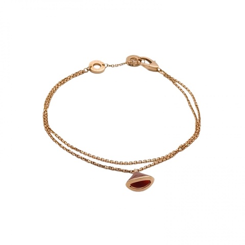 BVLGARI DIVASDREAM小扇子手鏈18K玫瑰金/紅玉髓S-M碼