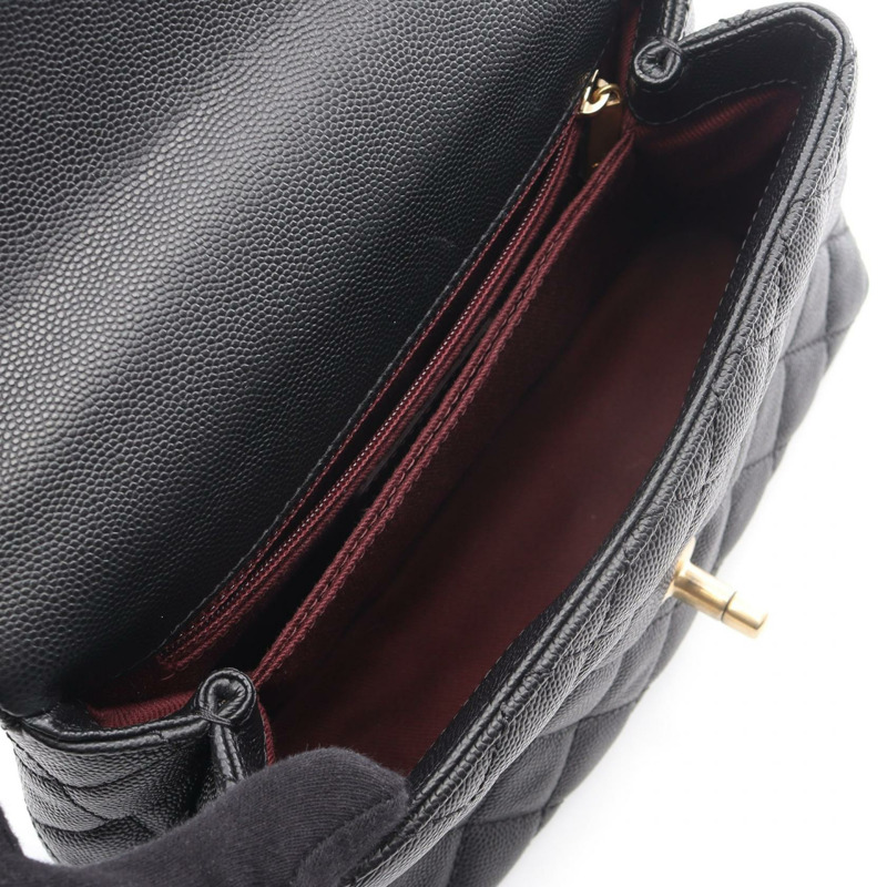 香奈兒 Coco Handle 翻蓋絎縫鏈條肩背包 A92990 小牛皮 GHW CC-2