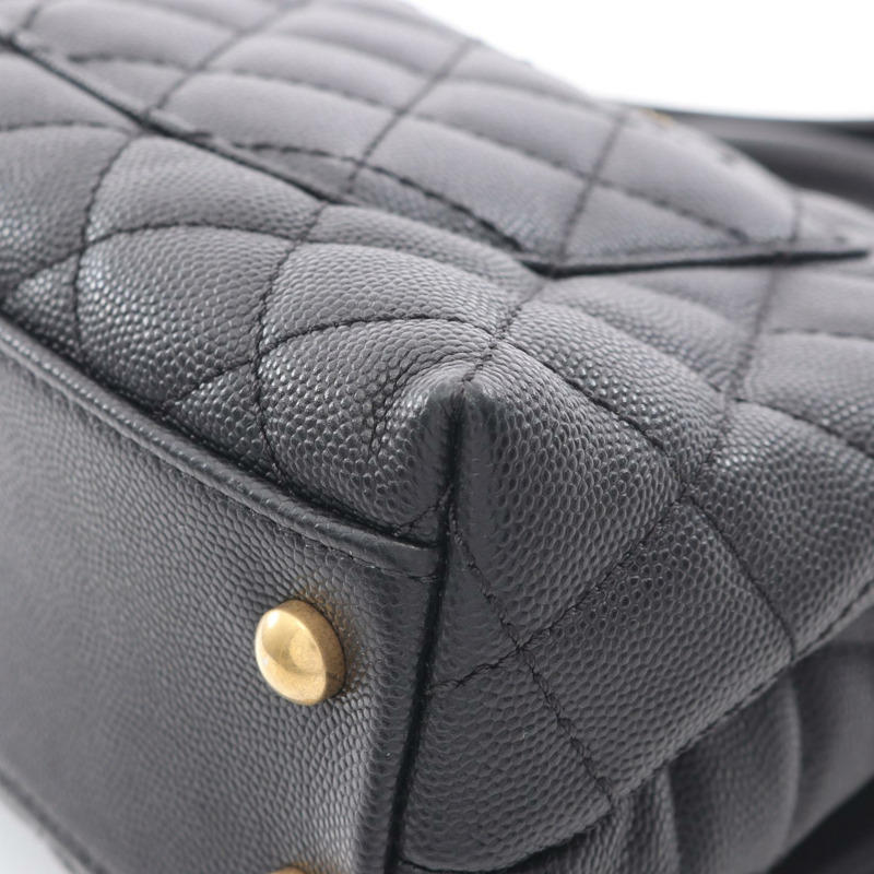 香奈兒 Coco Handle 翻蓋絎縫鏈條肩背包 A92990 小牛皮 GHW CC-7