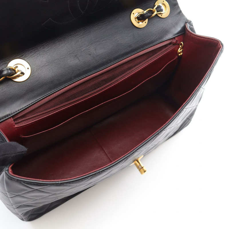 香奈兒 Jumbo Matelasse 34 鏈條肩背包,羊皮材質,黑色,二手,金色五金-2