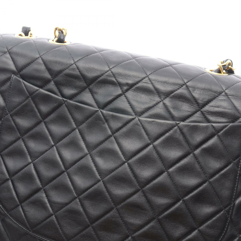 香奈兒 Jumbo Matelasse 34 鏈條肩背包,羊皮材質,黑色,二手,金色五金-5