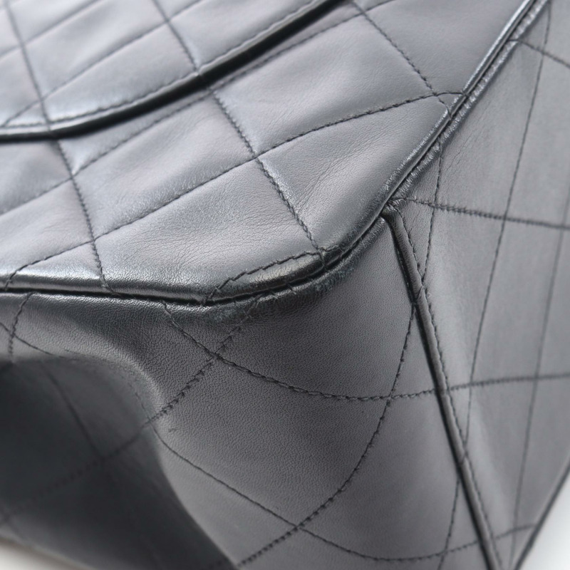 香奈兒 Jumbo Matelasse34 鏈條肩背包,羊皮材質,黑色,二手,金色五金,CC-7