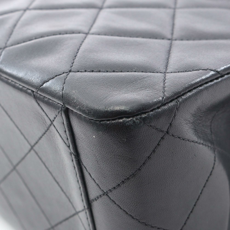 香奈兒 Jumbo Matelasse34 鏈條肩背包,羊皮材質,黑色,二手,金色五金,CC-8