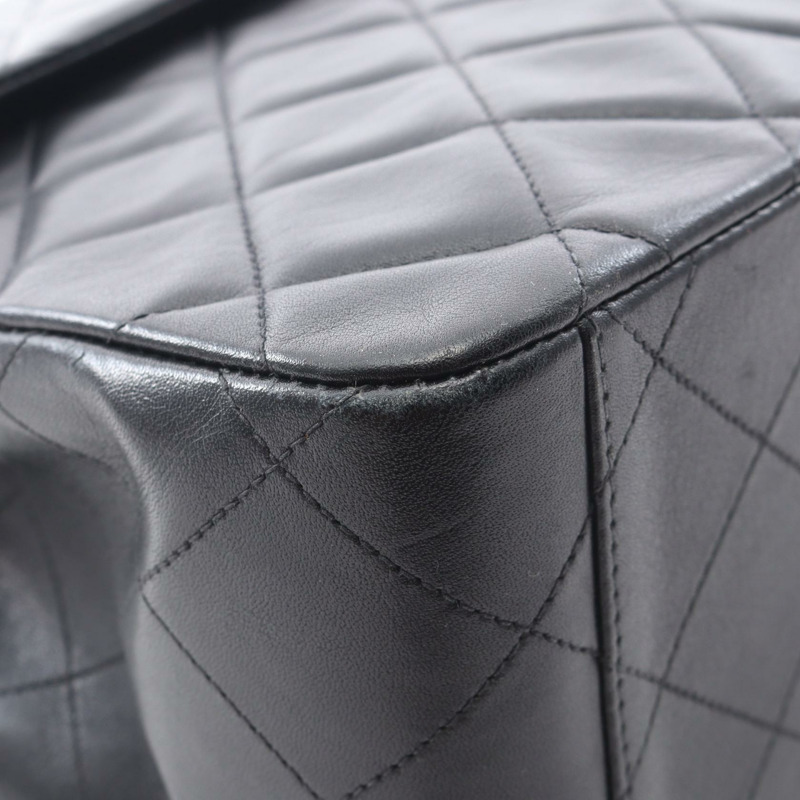 香奈兒 Jumbo Matelasse34 鏈條肩背包,羊皮材質,黑色,二手,金色五金,CC-9