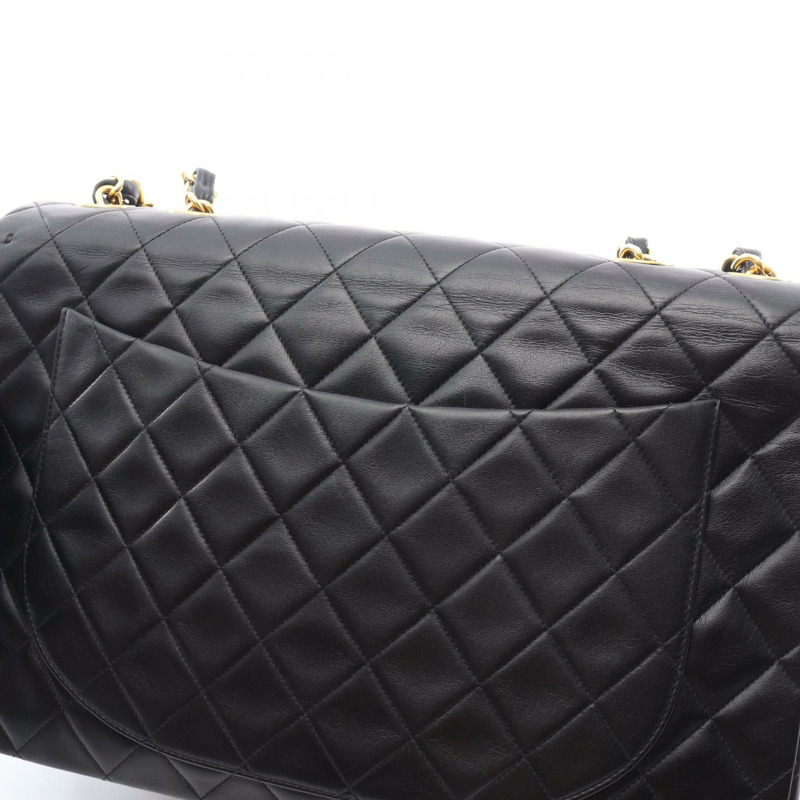 香奈兒 Jumbo Matelasse34 鏈條肩背包,羊皮材質,黑色,二手,金色五金,CC-12