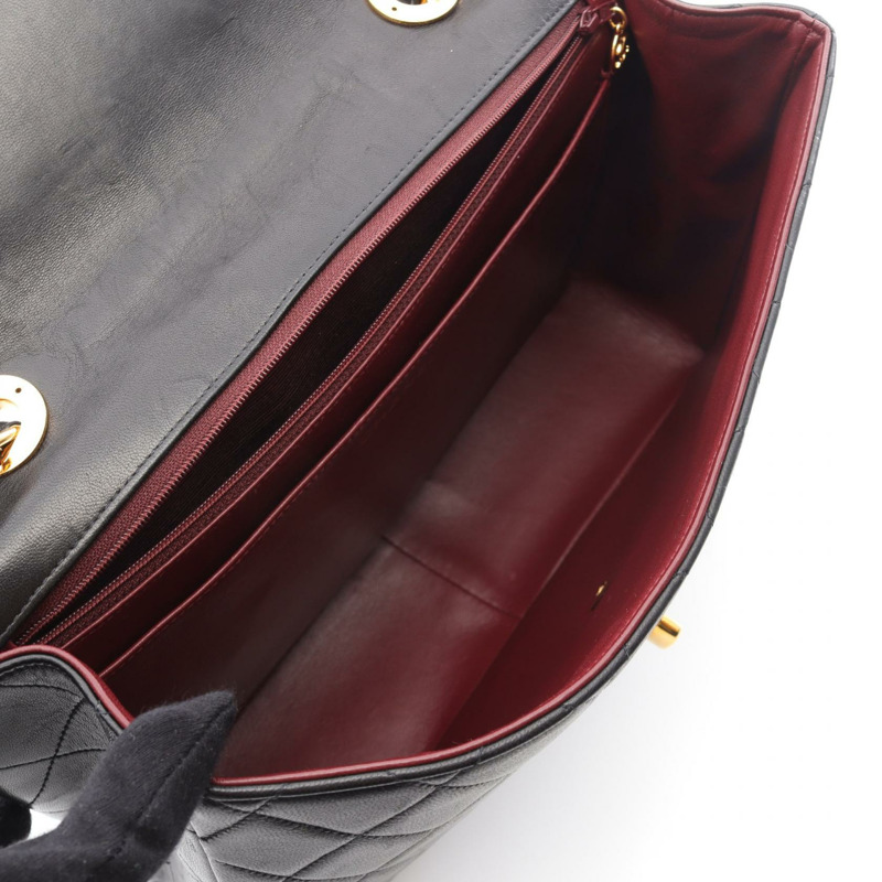 香奈兒 Jumbo Matelasse 30 鏈條肩背包，羊皮材質，黑色，二手，金色五金-2