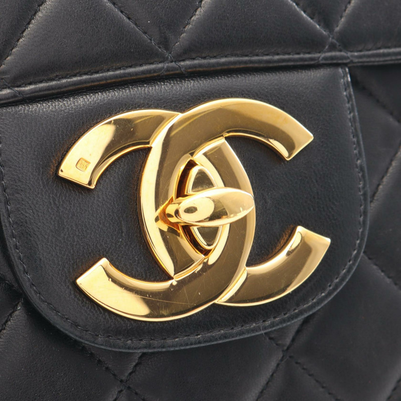 香奈兒 Jumbo Matelasse 30 鏈條肩背包，羊皮材質，黑色，二手，金色五金-11