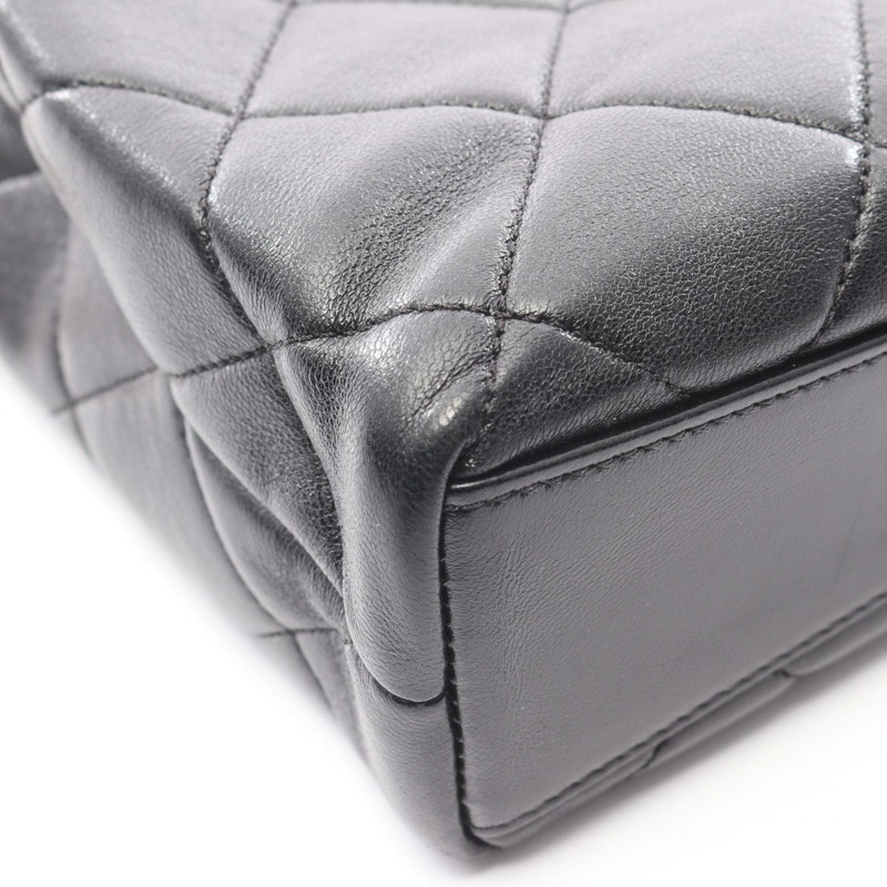 香奈兒 (CHANEL) 絎縫小號購物鏈肩包 AS5743 羊皮黑色金色五金-13