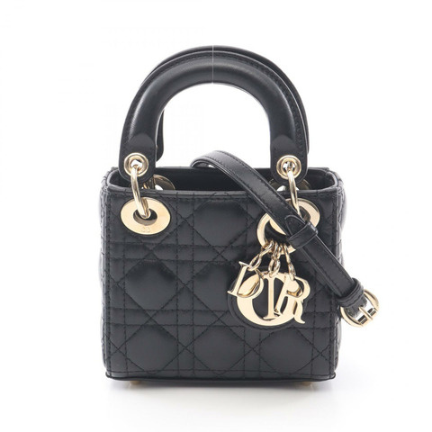 Christian Dior Cannage Micro 2Way 肩背手提包 S0856ONGE 黑色皮革二手