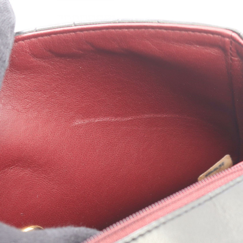 香奈兒 (CHANEL) 絎縫 Diana 翻蓋鏈條肩背斜挎包，羊皮材質，黑色，二手，金色五金-5