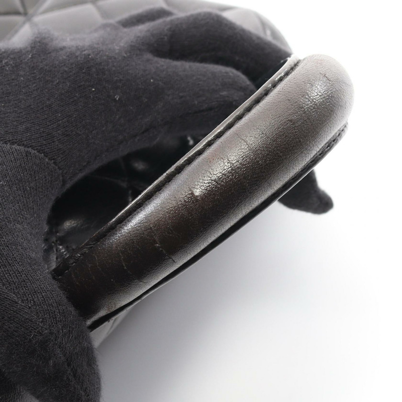 香奈兒 (CHANEL) Matelasse 羊皮手提包，黑色，二手，女士，金色五金-9