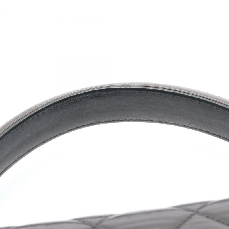 香奈兒 (CHANEL) Matelasse 羊皮手提包，黑色，二手，女士，金色五金-10