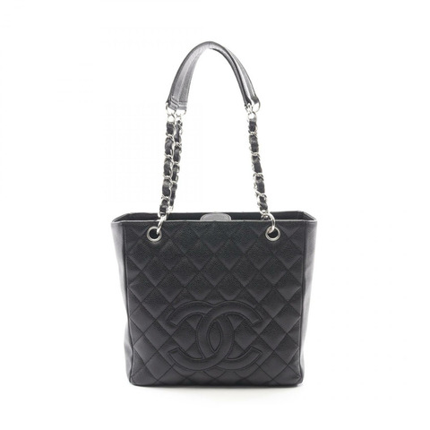 香奈兒 Matelasse PST 手提鏈條肩背包，黑色小牛皮，二手，帶五金配件