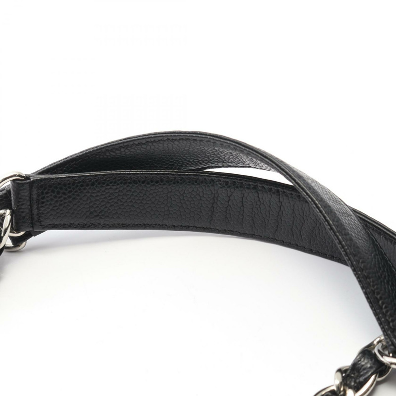 香奈兒 Matelasse PST 手提鏈條肩背包,黑色小牛皮,二手,帶五金配件-5