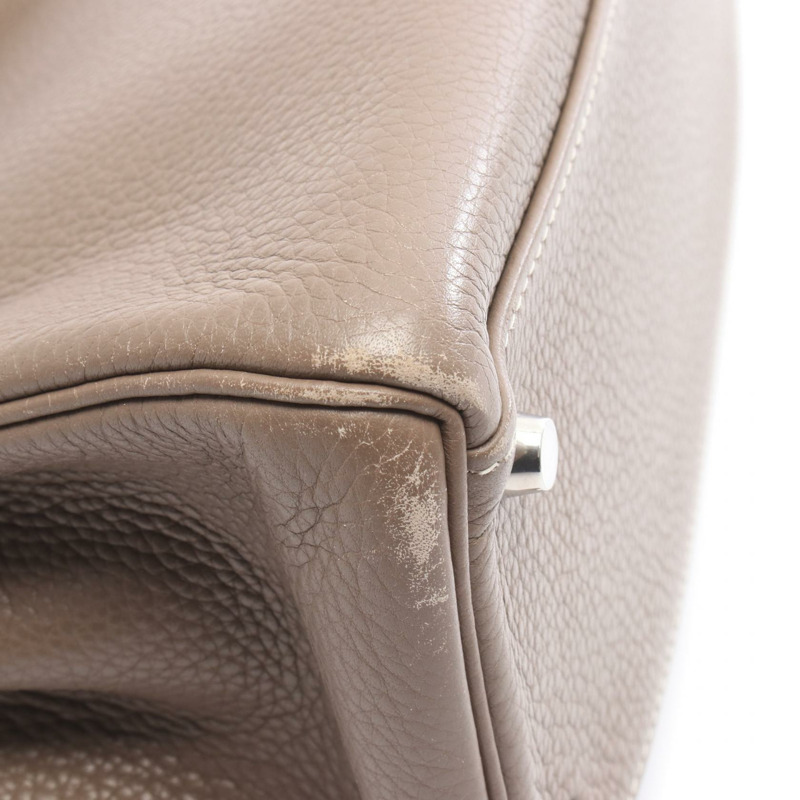 愛馬仕 Kelly 32 肩背包 L 內裡縫線 Taurillon Clemence Etoupe SHW-10