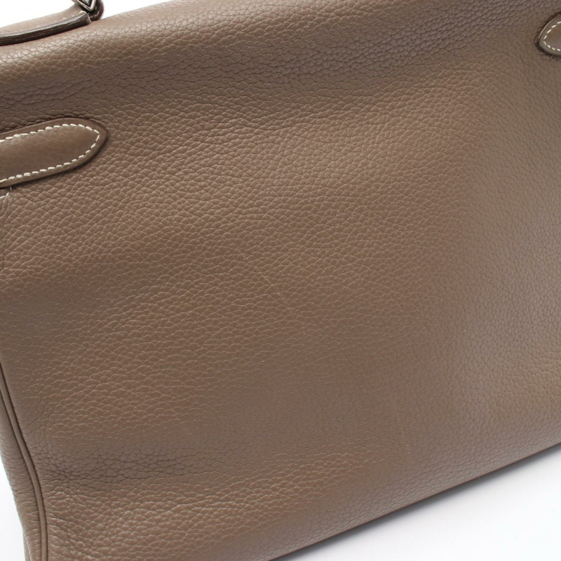 愛馬仕 Kelly 32 肩背包 L 內裡縫線 Taurillon Clemence Etoupe SHW-14