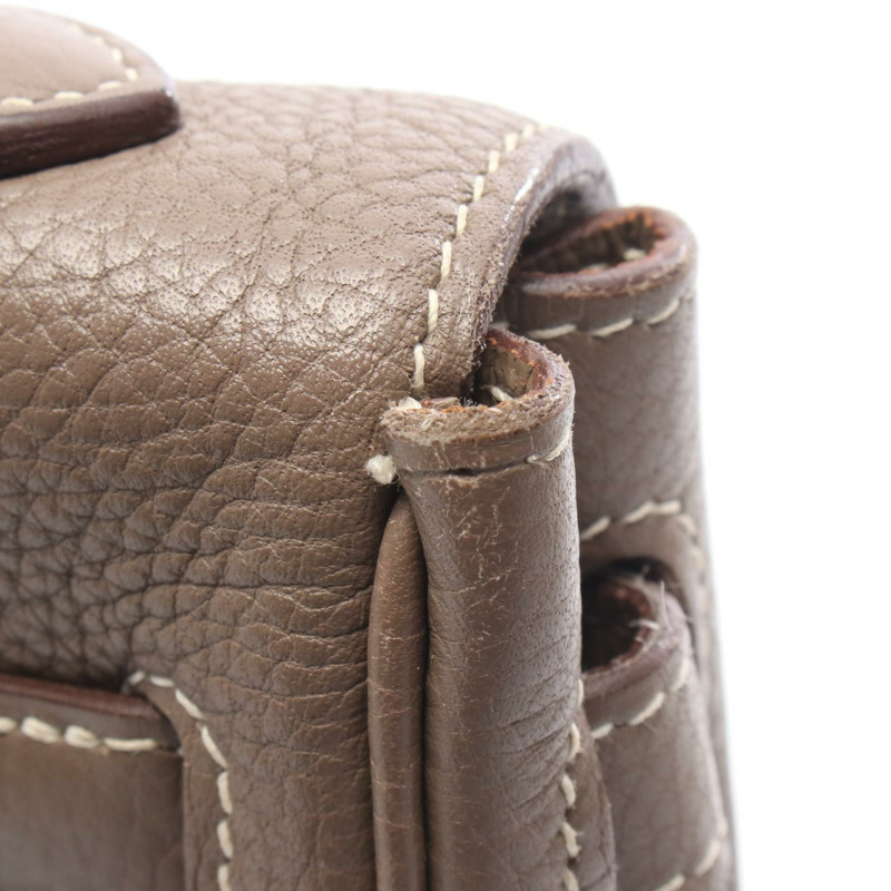 愛馬仕 Kelly 32 肩背包 L 內裡縫線 Taurillon Clemence Etoupe SHW-15