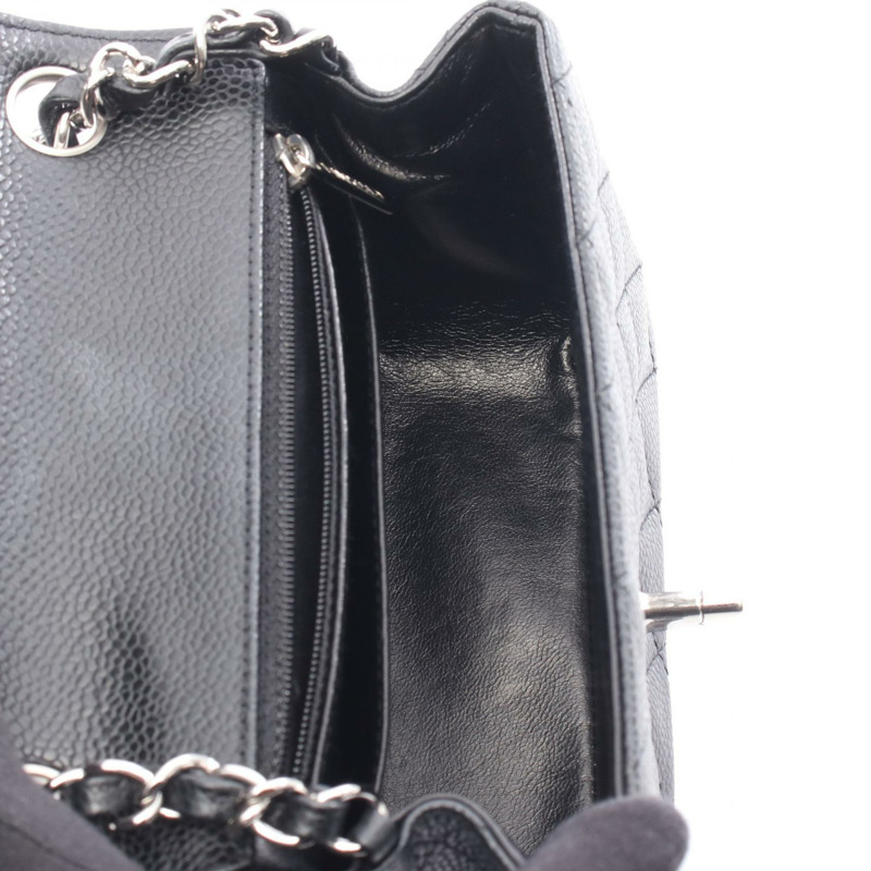 香奈兒迷你絎縫鏈條斜挎包,小牛皮材質,黑色,二手,帶五金配件-2