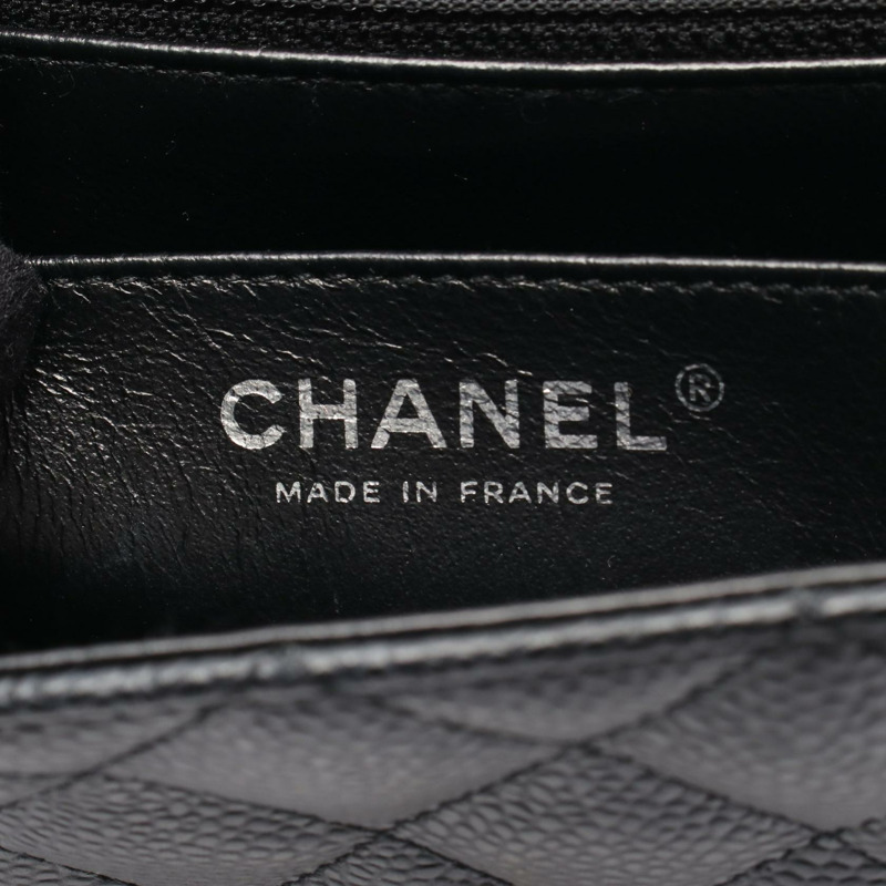 香奈兒迷你絎縫鏈條斜挎包,小牛皮材質,黑色,二手,帶五金配件-3