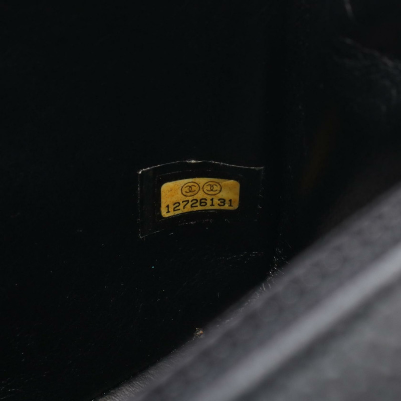 香奈兒迷你絎縫鏈條斜挎包,小牛皮材質,黑色,二手,帶五金配件-4