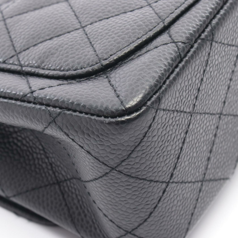 香奈兒迷你絎縫鏈條斜挎包,小牛皮材質,黑色,二手,帶五金配件-6